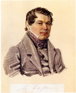 Bestuschew, Nikolai Alexandrowitsch - Porträt von Dekabrist Michail Naryschkin (1798-1863)