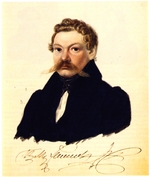Bestuschew, Nikolai Alexandrowitsch - Porträt von Dekabrist Pjotr Muchanow (1799-1854)