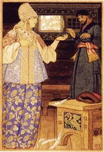 Bilibin, Iwan Jakowlewitsch - Die Frau des Schützen und Andrei der Schütze