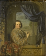 Slingelandt, Pieter Cornelisz, van - Bildnis eines Mannes, eine Armbanduhr in der Hand haltend