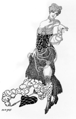 Feofilaktow, Nikolai Petrowitsch - La Folichonette. Illustration für die Zeitschrift Wesy (Die Waage)