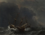 Velde, Willem van de, der Jüngere - Drei Schiffe im Sturm