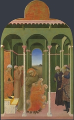 Sassetta - Heiliger Franziskus vor dem Sultan (Altartafel von Borgo del Santo Sepolcro)