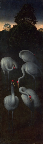 Memling, Hans - Kraniche (Rückseite der Tafel eines Triptychons)