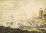 Unbekannter Künstler - Die Seeschlacht von Cesme am 5. Juli 1770