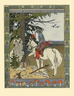Bilibin, Iwan Jakowlewitsch - Illustration zum Märchen Iwan Zarewitsch, der Feuervogel und der graue Wolf
