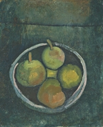 Klee, Paul - Stilleben mit vier Früchten in Schale vor dunkelgrünem Grunde