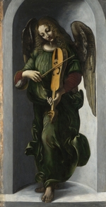 Leonardo da Vinci, (Kreis von) - Engel in Grün mit Violine