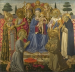 Gozzoli, Benozzo - Thronende Madonna mit Kind, Engeln und Heiligen