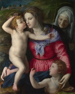 Bronzino, Agnolo - Madonna und Kind mit Heiligen Johannes dem Täufer und Elisabeth
