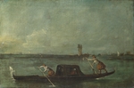 Guardi, Francesco - Die Gondel auf der Lagune bei Mestre