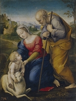 Raffael (Raffaello Sanzio da Urbino) - Die Heilige Familie mit Lamm