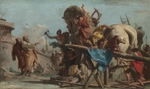 Tiepolo, Giandomenico - Bau des Trojanischen Pferdes