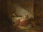 Fragonard, Jean Honoré - Interieurszene. Die glückliche Mutter
