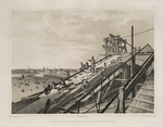 Montferrand, Auguste, de - Anbringen des Kranzgesims aus Marmor am Nordgiebel (Aus: Der Bau der Isaakskathedrale)