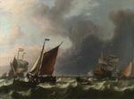 Bakhuizen, Ludolf - Holländisches Linienschiff und Segelboote vor Enkhuizen