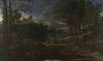 Poussin, Nicolas - Landschaft mit einem Mann, der von einer Schlange getötet wird