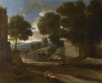 Poussin, Nicolas - Landschaft mit rastenden Reisenden