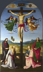 Raffael (Raffaello Sanzio da Urbino) - Die Kreuzigung Christi mit Madonna, Heiligen und Engeln (Die Mond-Kreuzigung)