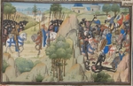 Unbekannter Künstler - Die Zusammenkunft von Konrad III. und Ludwig VII. von Frankreich. Miniatur aus der Historia Wilhelms von Tyrus