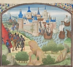 Unbekannter Künstler - Die Belagerung Konstantinopels 1204. Miniatur aus der Historia Wilhelms von Tyrus