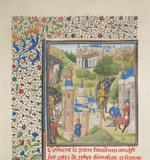 Unbekannter Künstler - Balduin von Boulogne erobert Edessa. Miniatur aus der Historia Wilhelms von Tyrus