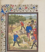 Unbekannter Künstler - Johannes II. Komnenos, byzantinischer Kaiser, auf der Jagd. Miniatur aus der Historia Wilhelms von Tyrus