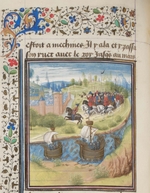 Unbekannter Künstler - Der englische König Richard Löwenherz erobert Zypern 1191. Miniatur aus der Historia Wilhelms von Tyrus