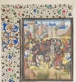 Unbekannter Künstler - Sieg Richard Löwenherz über König Philipp II. von Frankreich 1198 in der Schlacht bei Gisors. Miniatur aus der Historia Wilhel