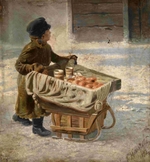 Makowski, Konstantin Jegorowitsch - Der junge Strassenverkäufer. Studie zum Gemälde Masleniza-Fest auf dem Admiralitätsplatz in St. Petersburg