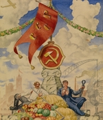 Kustodiew, Boris Michailowitsch - Arbeiter und Bauer