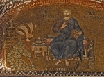 Byzantinischer Meister - Theodoros Metochites präsentiert das Modell der renovierten Chora-Kirche dem Christus Pantokrator