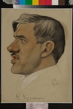 Andreew, Nikolai Andreewitsch - Porträt von Schriftsteller Kornej Iwanowitsch Tschukowski (1882-1969)