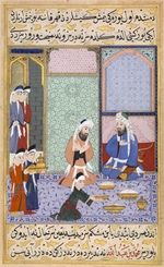 Lutfi Abdullah (Lütfi Abdullah) - Festessen des Murad III. Aus dem Siyer-i Nebi (Das Leben des Propheten Mohammed)