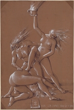 Baldung (Baldung Grien), Hans - Neujahrsgruß mit drei Hexen