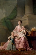 Ramsay, Allan - Königin Charlotte von Großbritannien und Irland (1744-1818) mit ihren beiden ältesten Söhnen