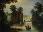 Ryckaert, Maerten - Flußlandschaft mit der Flucht nach Ägypten