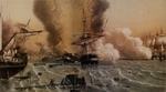 Unbekannter Künstler - Die Seeschlacht bei Sinope am 30. November 1853