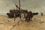 Mauve, Anton - Fischerboot am Strand