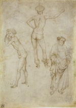 Pisanello, Antonio - Zwei männliche Aktstudien und der Heilige Petrus