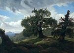 Carus, Carl Gustav - Erinnerung an eine bewaldete Insel der Ostsee (Eichen am Meer)