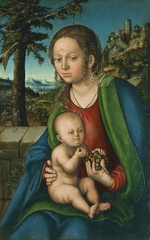 Cranach, Lucas, der Ältere - Madonna mit Kind und Weintrauben