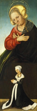 Cranach, Lucas, der Ältere - Heilige Anna und Herzogin Barbara von Sachsen als Stifterin