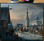 Orlowski, Alexander Ossipowitsch - Strasse mit Postkutschen
