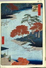 Hiroshige, Utagawa - Auf dem Gelände des Akiba-Schreins in Ukechi. (Einhundert Ansichten von Edo)