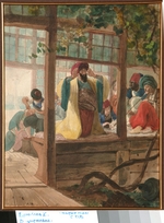 Brüllow (Briullow), Karl Pawlowitsch - Ein Friseurladen