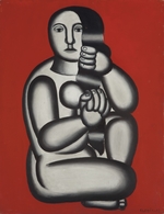 Léger, Fernand - Femme sur fond rouge