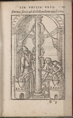 Ulstadius (Ulstadt), Philipus (Philip) - Alchemistische Apparatur (Aus: Liber de secretis naturae)