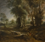 Rubens, Pieter Paul - Abendlandschaft mit Langholzwagen