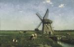 Weissenbruch, Hendrik Johannes (Jan Hendrik) - Landschaft mit Windmühle bei Schiedam